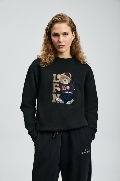 Dıamond Damen-Strickpullover Schwarz - LUFIAN