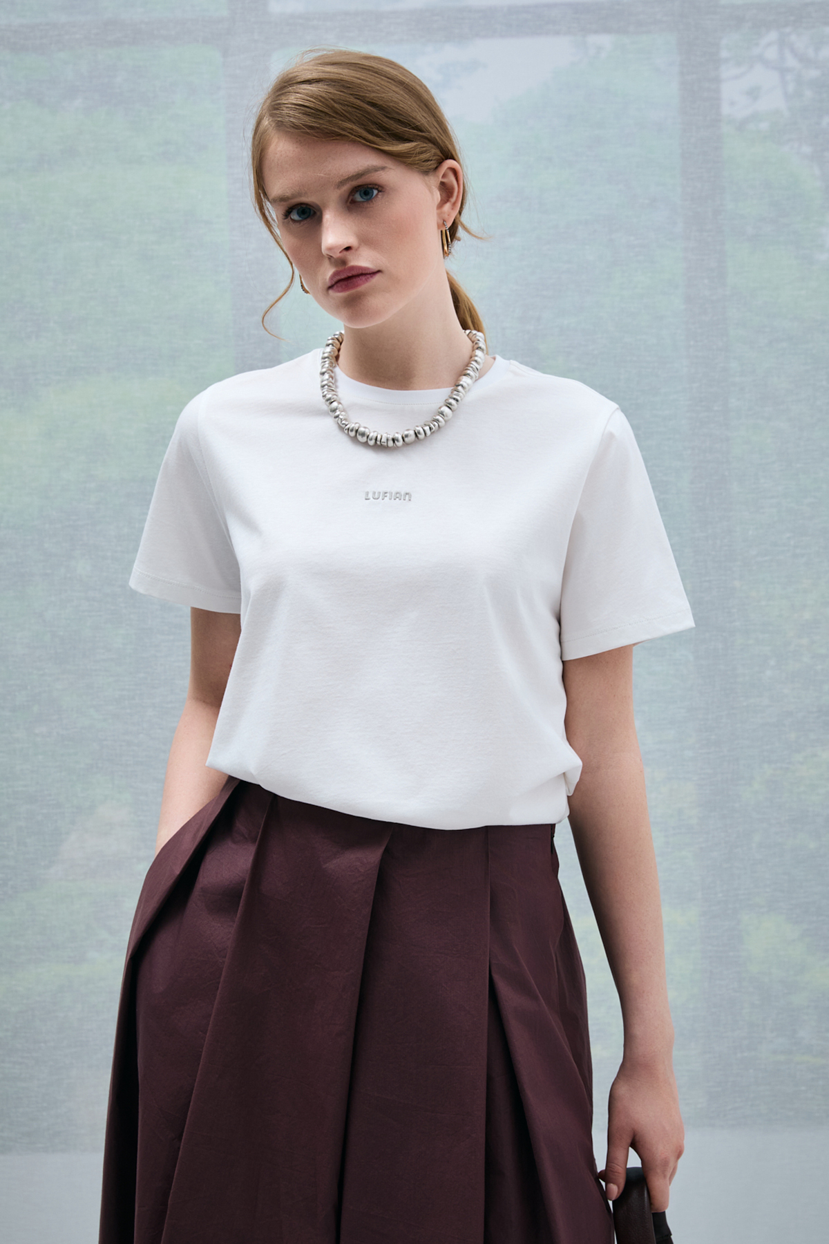 Dıdo Damen-T-Shirt in Off-White - LUFIAN