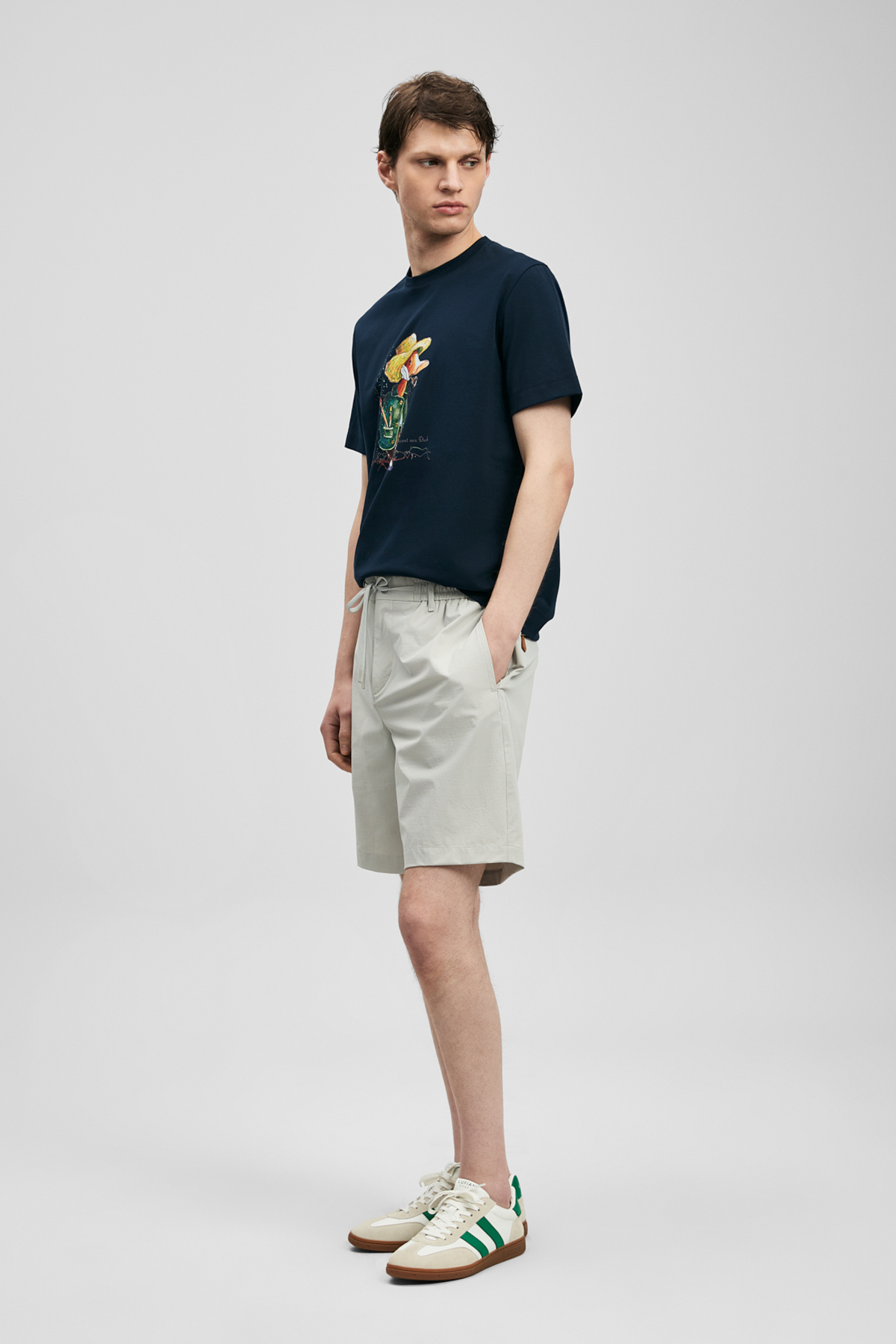 Duck Modernes Grafik-T-Shirt in Marineblau - LUFIAN