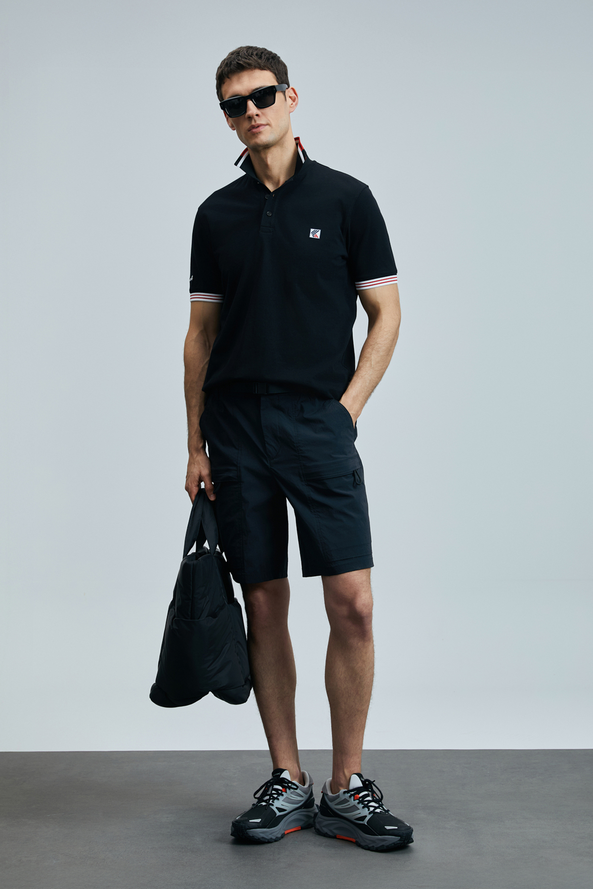 Eros Schickes Herren-Polo-T-Shirt Schwarz - LUFIAN