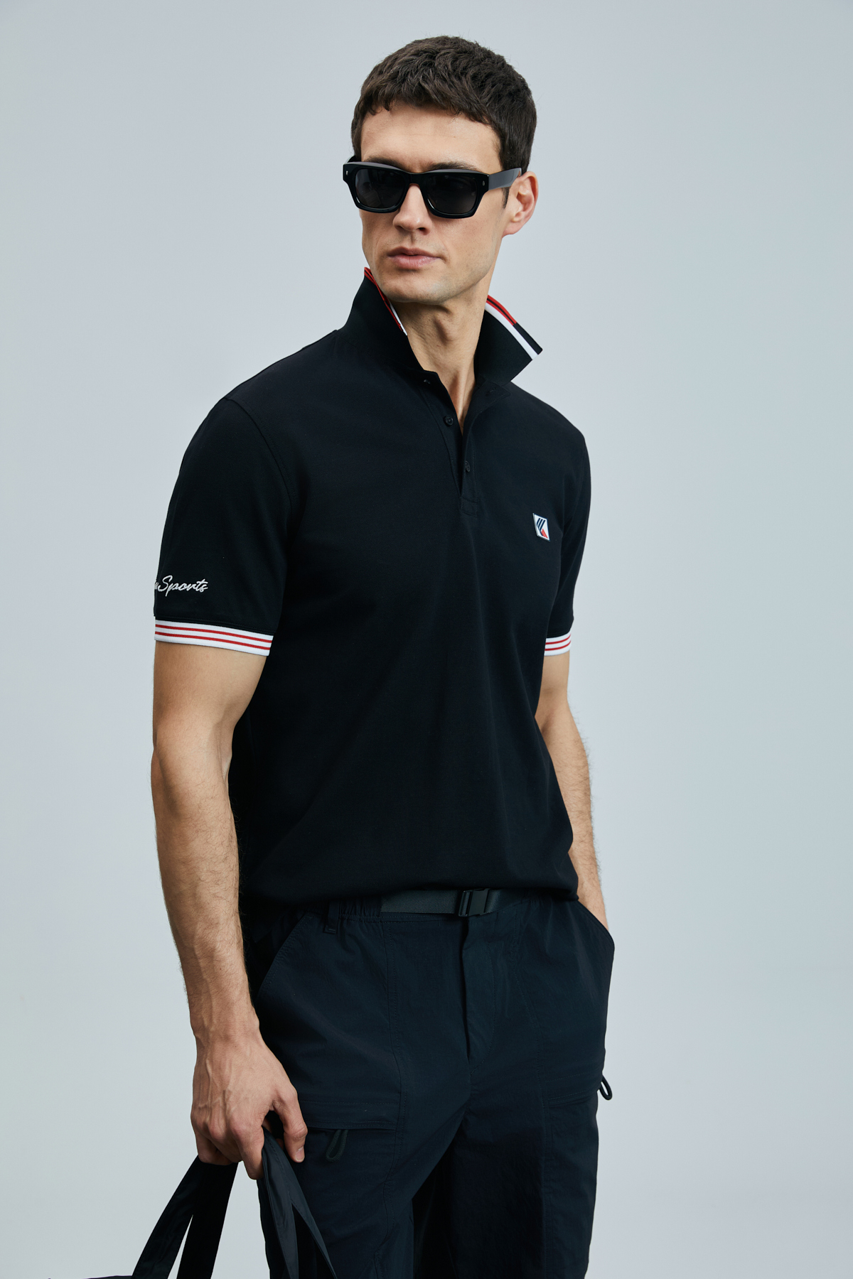 Eros Schickes Herren-Polo-T-Shirt Schwarz - LUFIAN