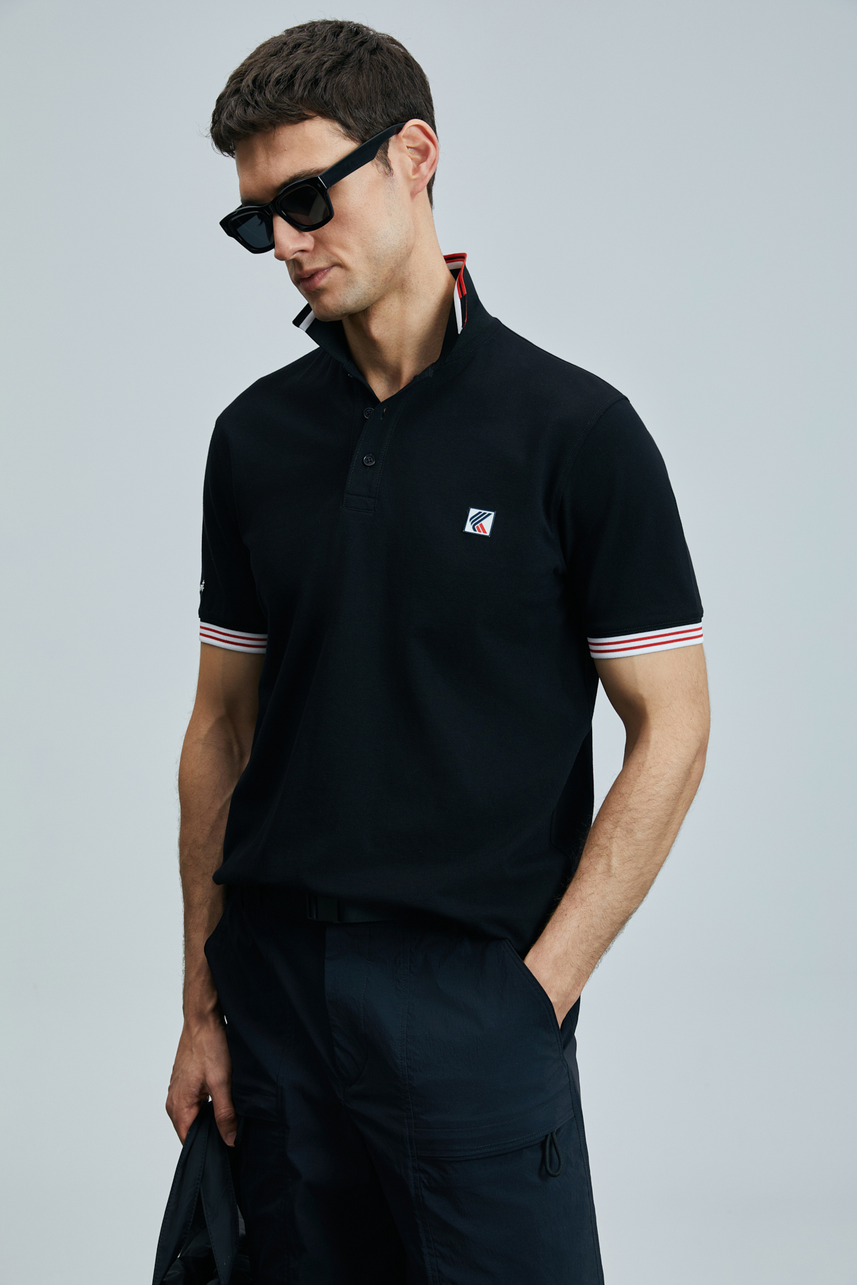 Eros Schickes Herren-Polo-T-Shirt Schwarz - LUFIAN
