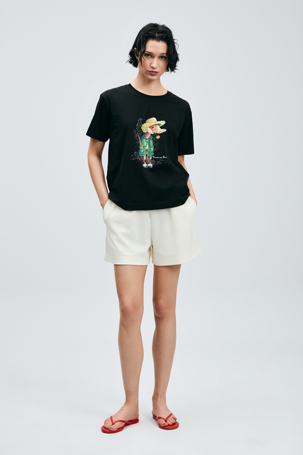 Fame Damen-T-Shirt Schwarz - LUFIAN