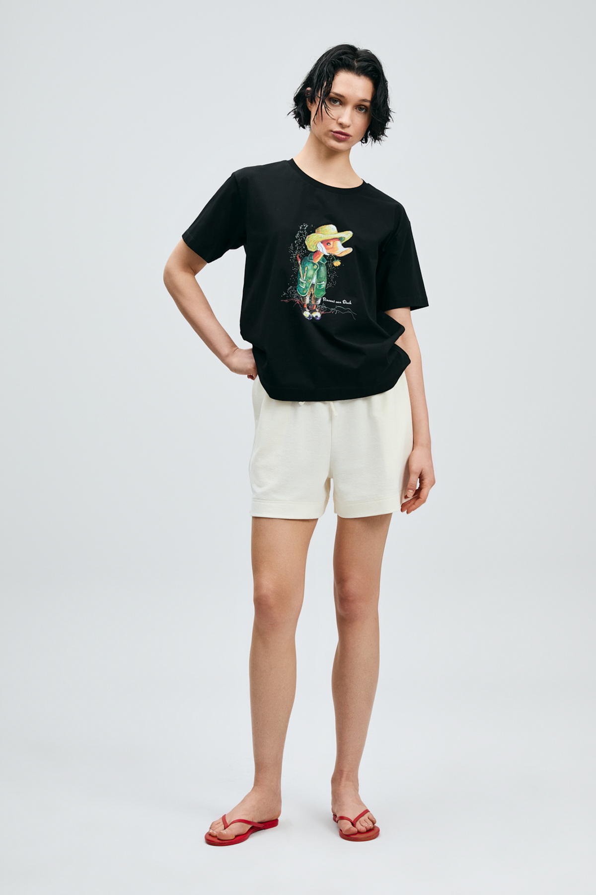 Fame Damen-T-Shirt Schwarz - LUFIAN