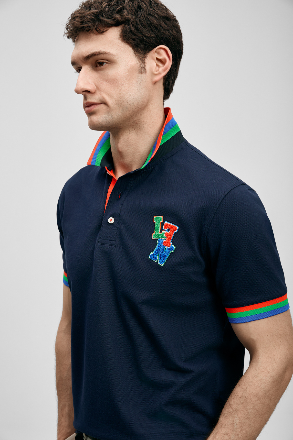 Fun Smartes Herren-Polo-T-Shirt in Marineblau - LUFIAN