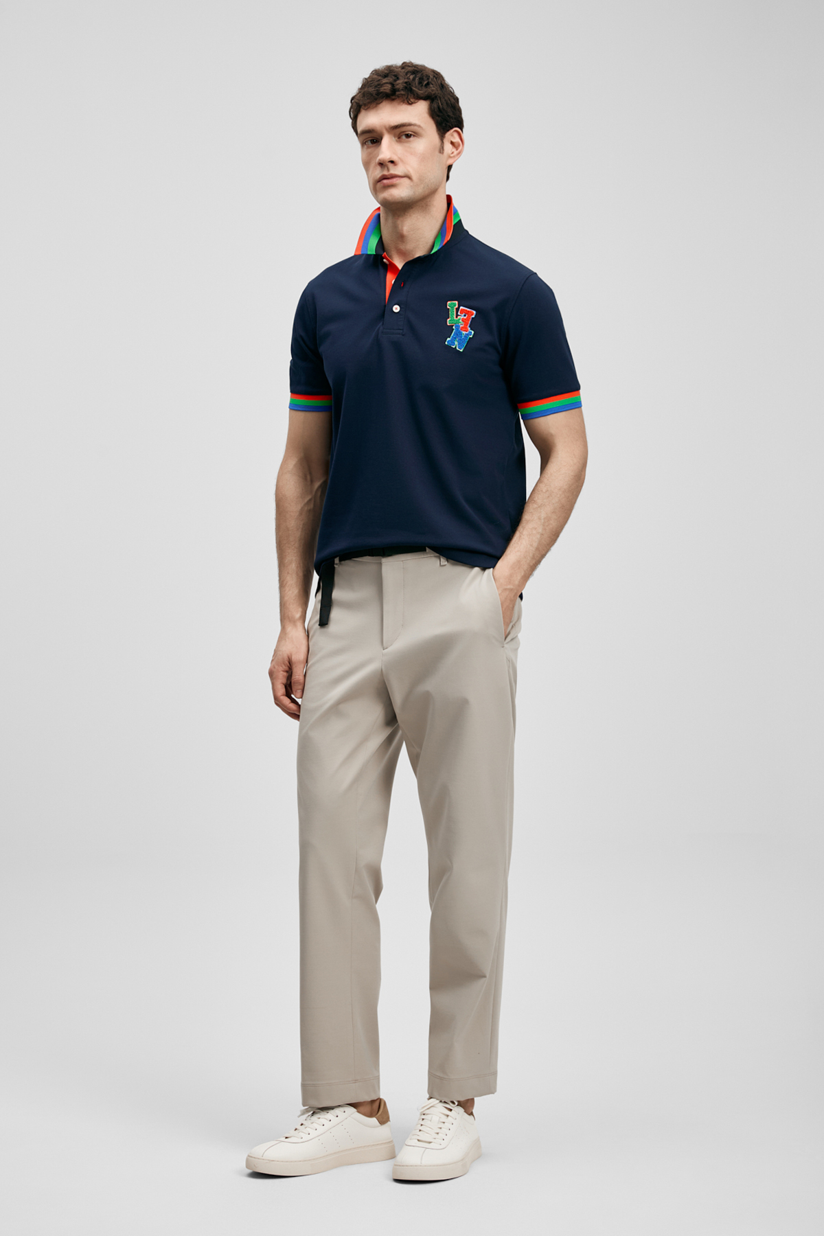 Fun Smartes Herren-Polo-T-Shirt in Marineblau - LUFIAN