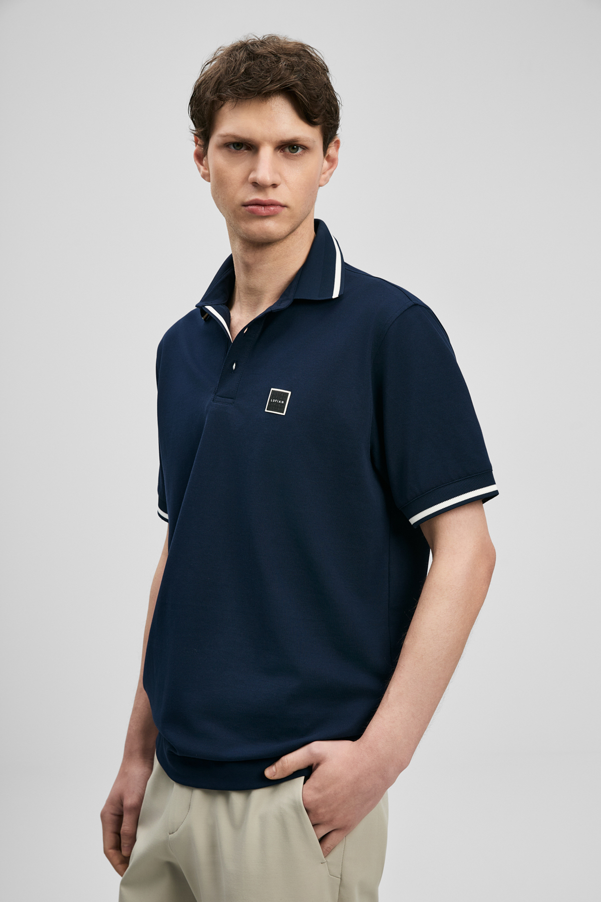 Grom Smartes Herren-Polo-T-Shirt in Marineblau - LUFIAN