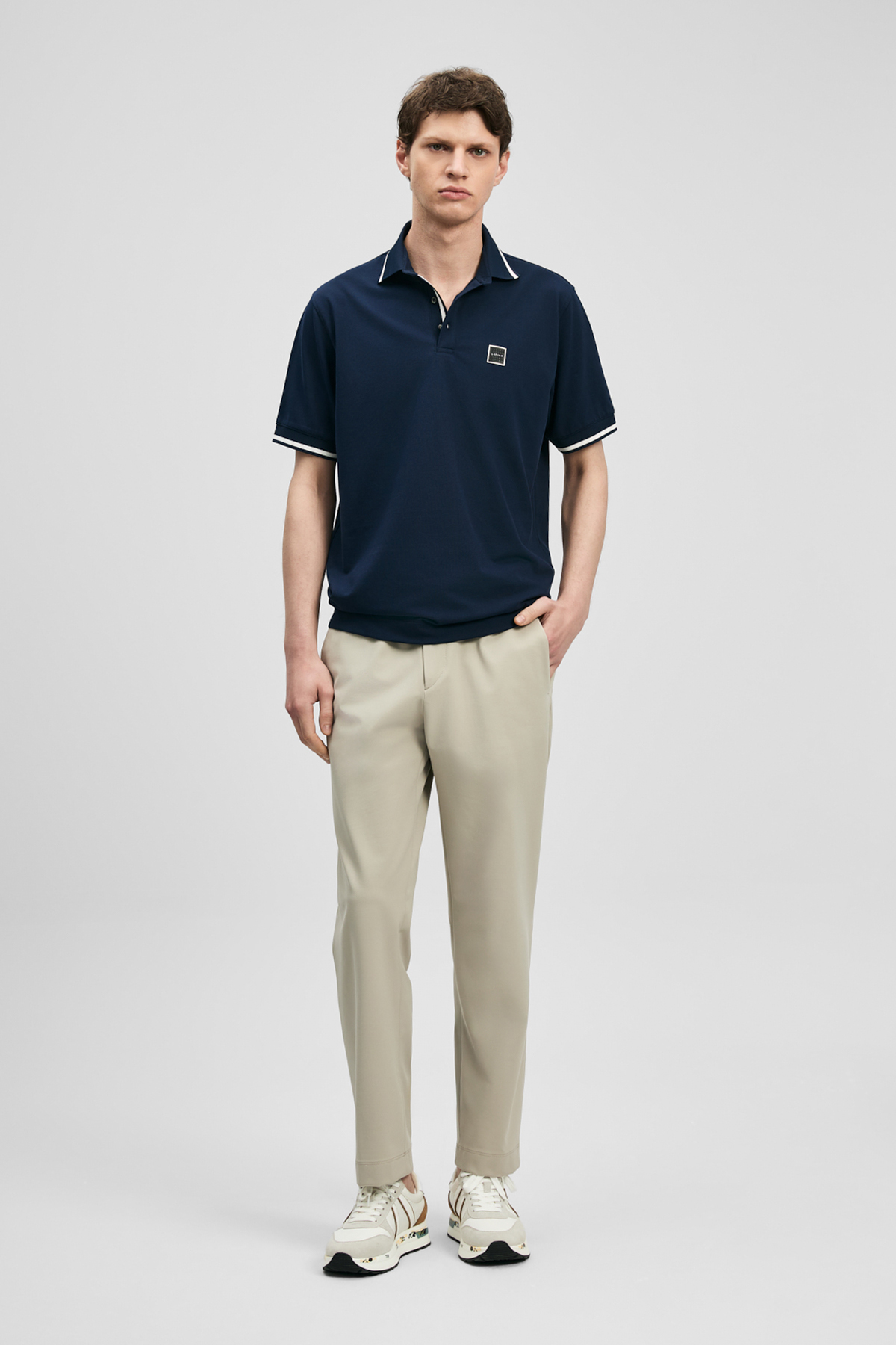 Grom Smartes Herren-Polo-T-Shirt in Marineblau - LUFIAN
