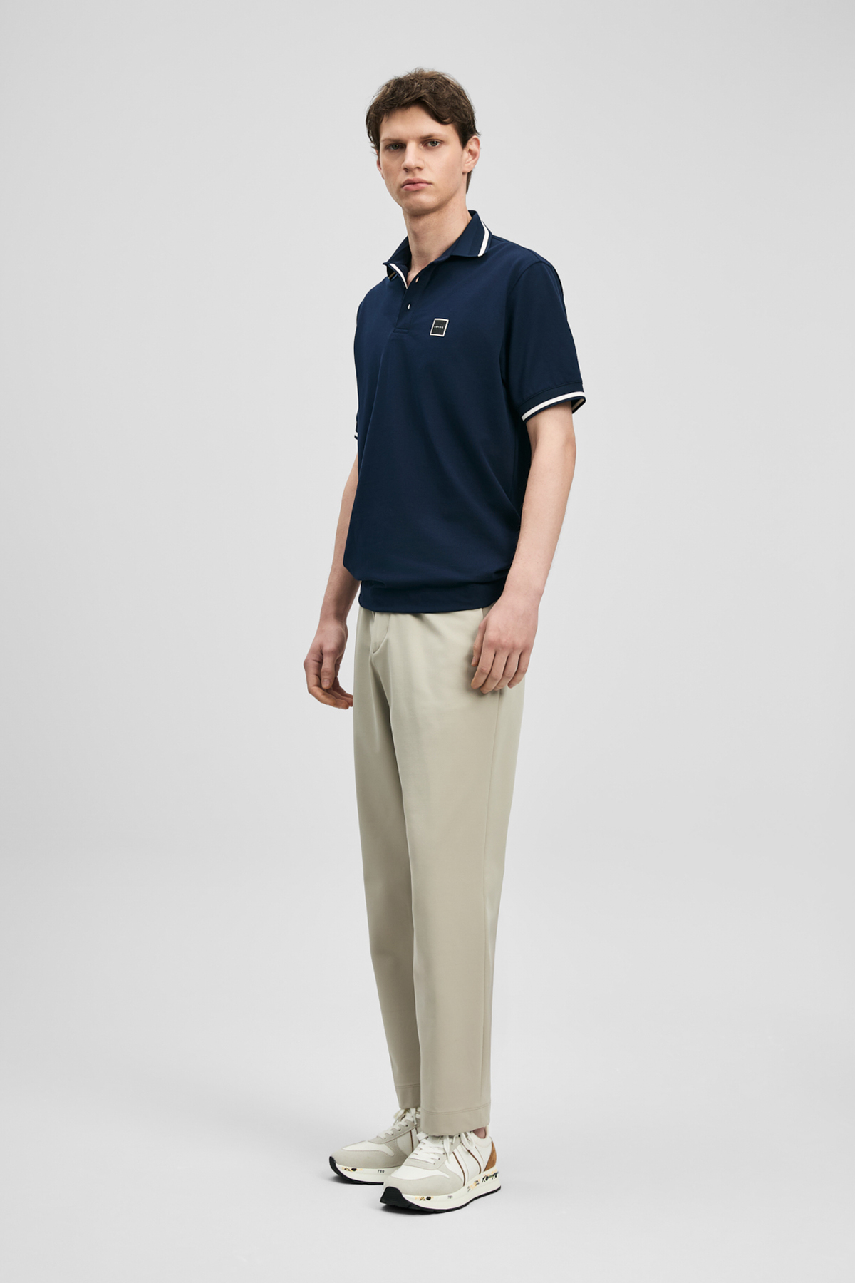 Grom Smartes Herren-Polo-T-Shirt in Marineblau - LUFIAN