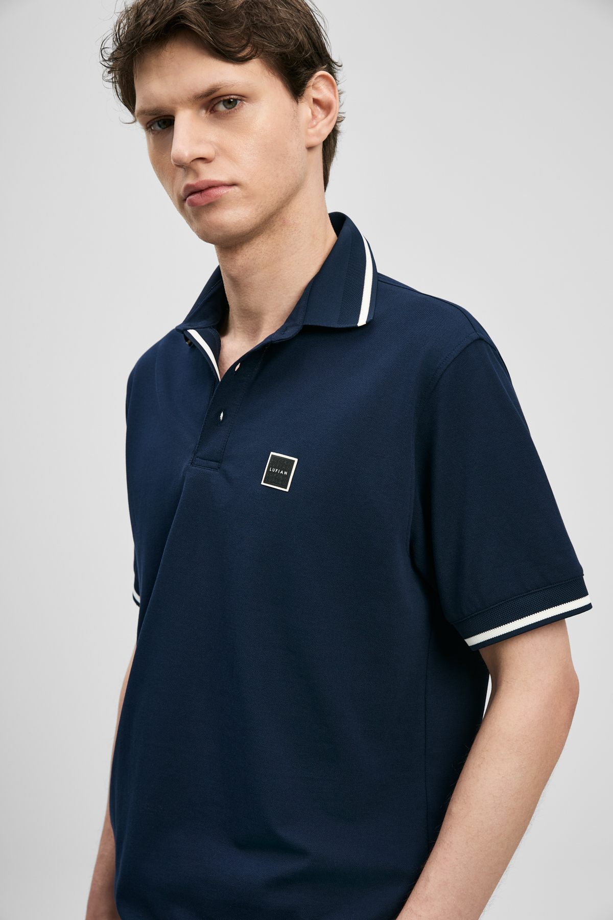 Grom Smartes Herren-Polo-T-Shirt in Marineblau - LUFIAN