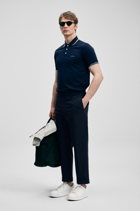 Hold Smartes Herren-Polo-T-Shirt in Marineblau - LUFIAN
