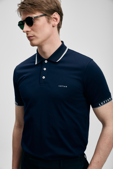 Hold Smartes Herren-Polo-T-Shirt in Marineblau - LUFIAN