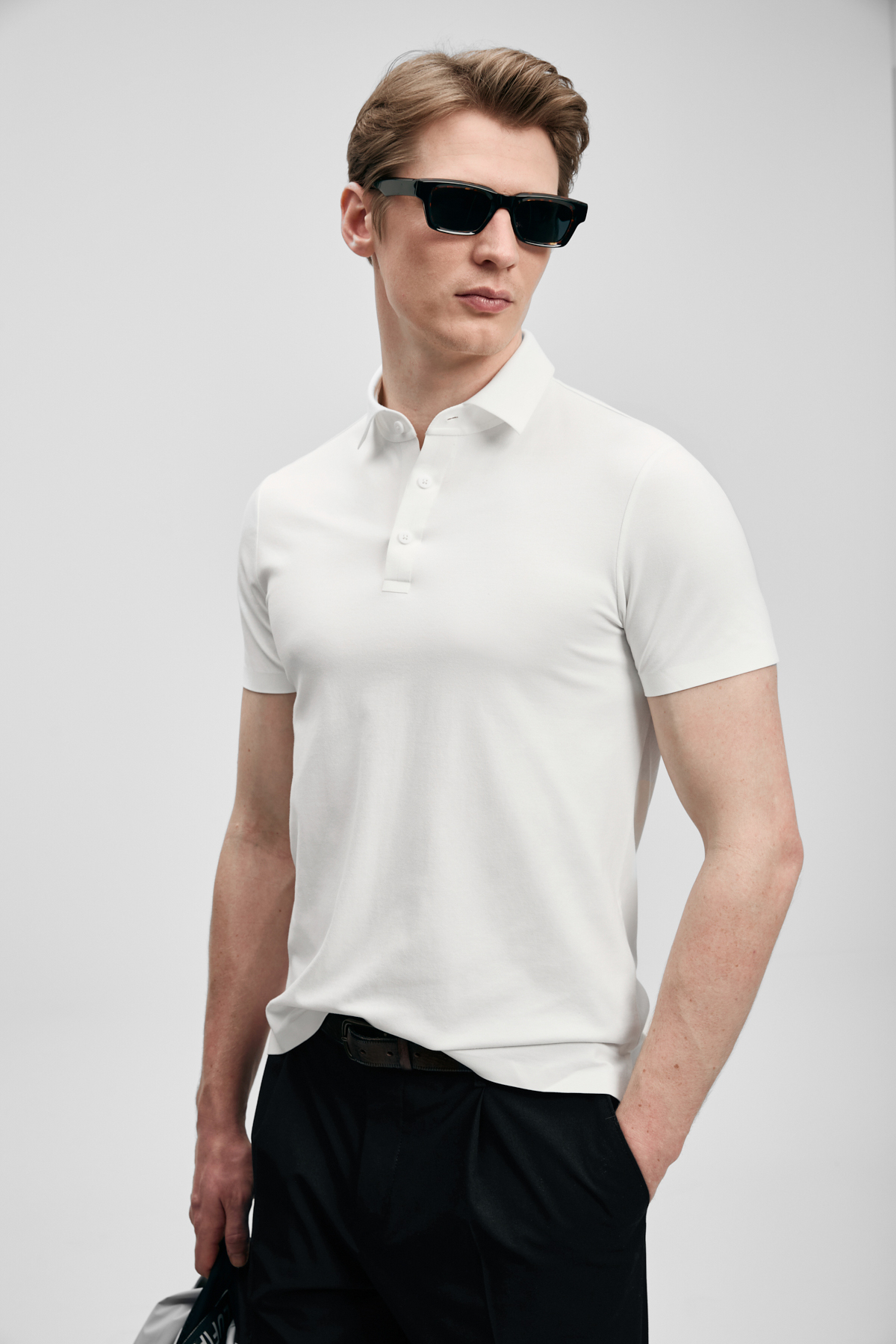 Jaxon Hi-Tech Performance nahtloses Poloshirt weiß - LUFIAN