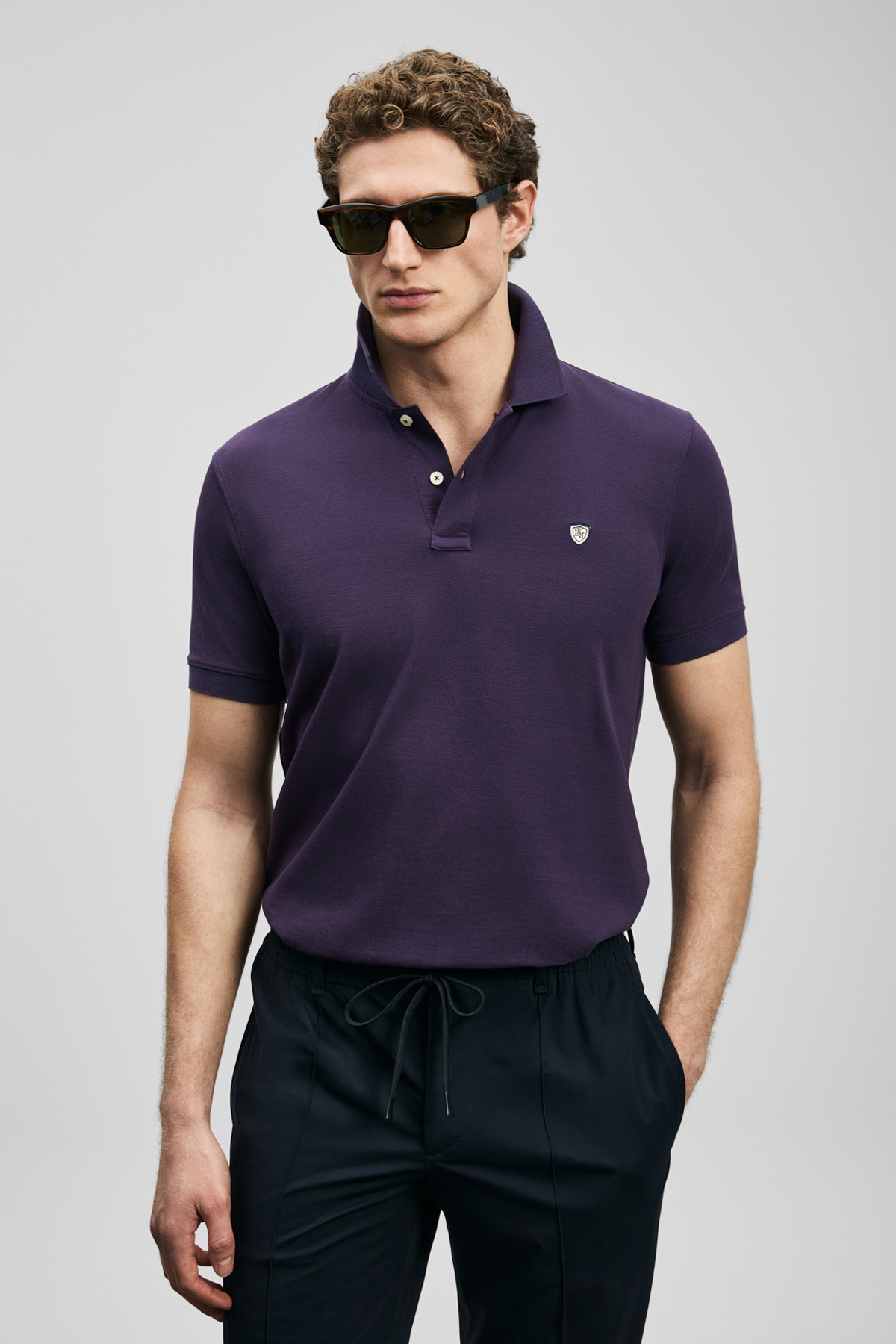 Laon Schickes Herren-Polo-T-Shirt Lila - LUFIAN