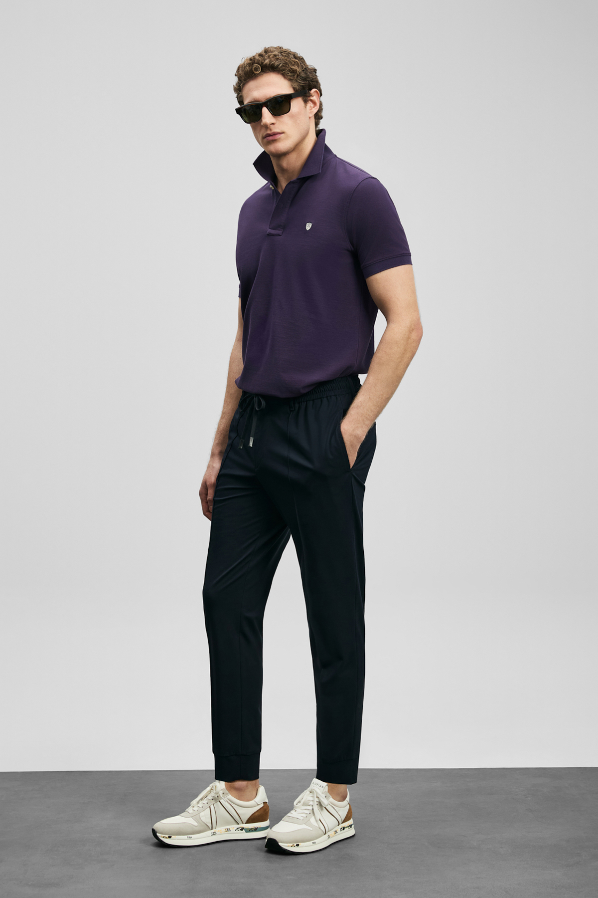 Laon Schickes Herren-Polo-T-Shirt Lila - LUFIAN