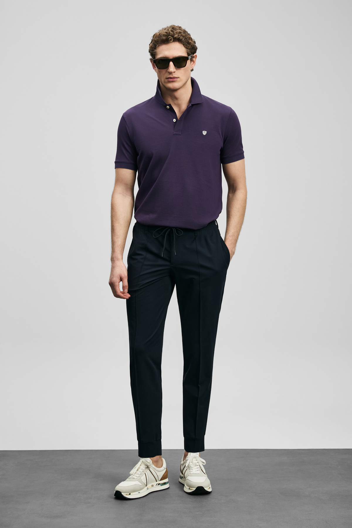 Laon Schickes Herren-Polo-T-Shirt Lila - LUFIAN
