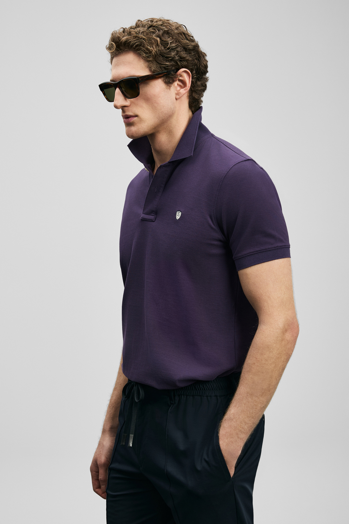 Laon Schickes Herren-Polo-T-Shirt Lila - LUFIAN