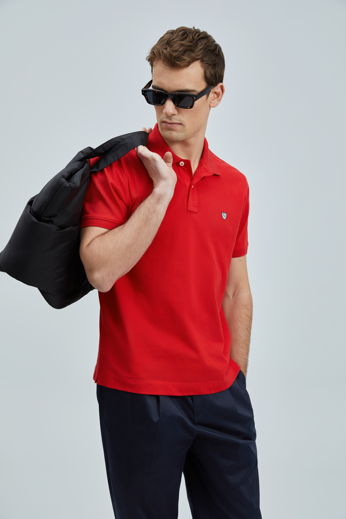 Laon Kluges Herren-Polo-T-Shirt Rot - LUFIAN
