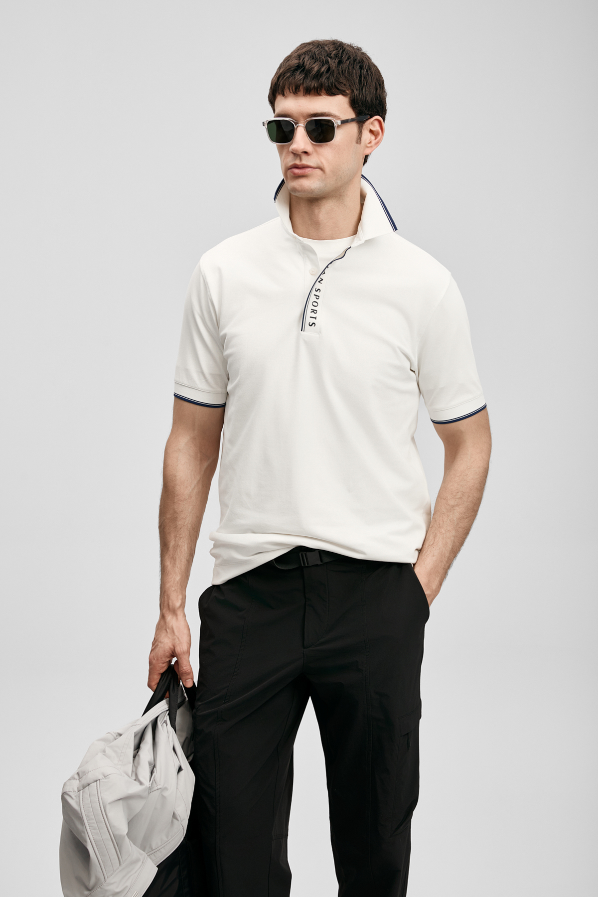 Lord Schickes Herren-Polo-T-Shirt in Off-White - LUFIAN