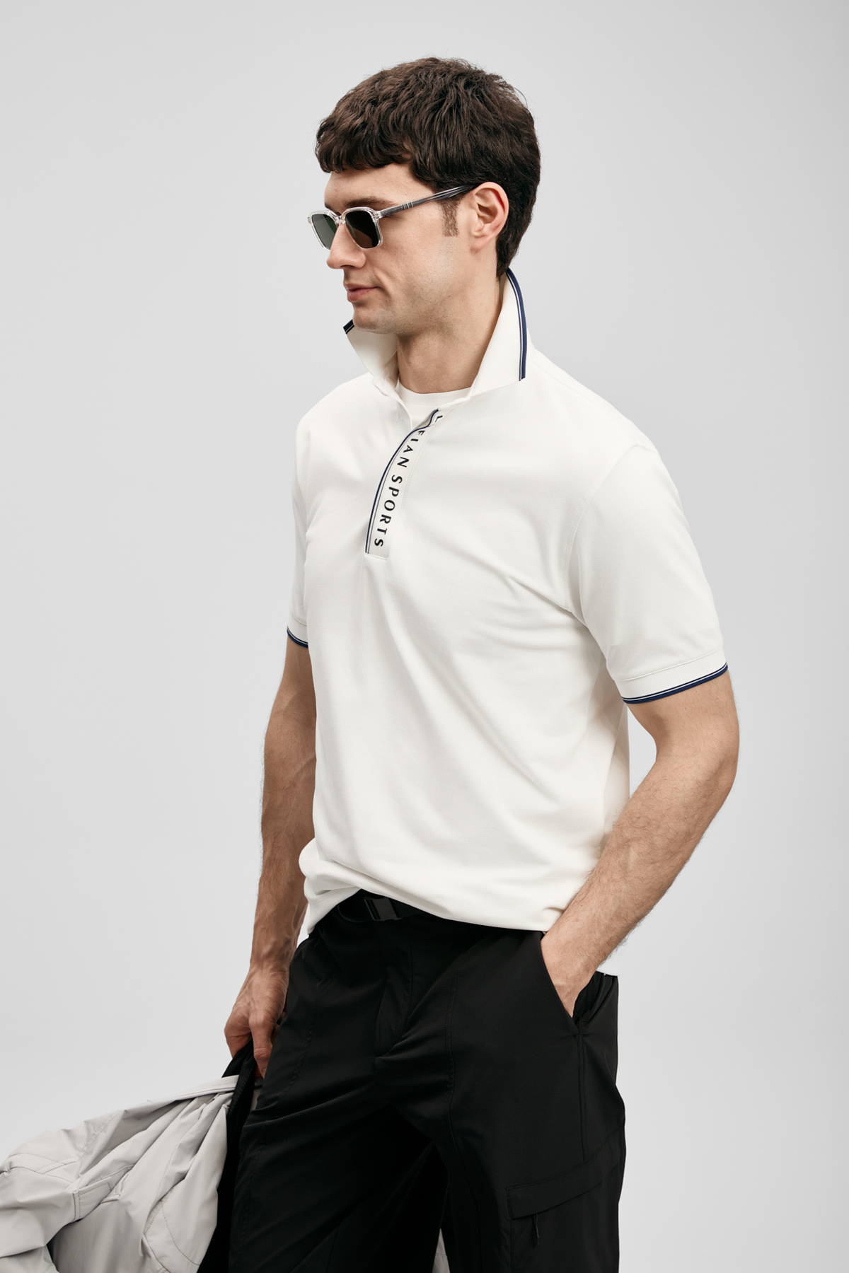 Lord Schickes Herren-Polo-T-Shirt in Off-White - LUFIAN
