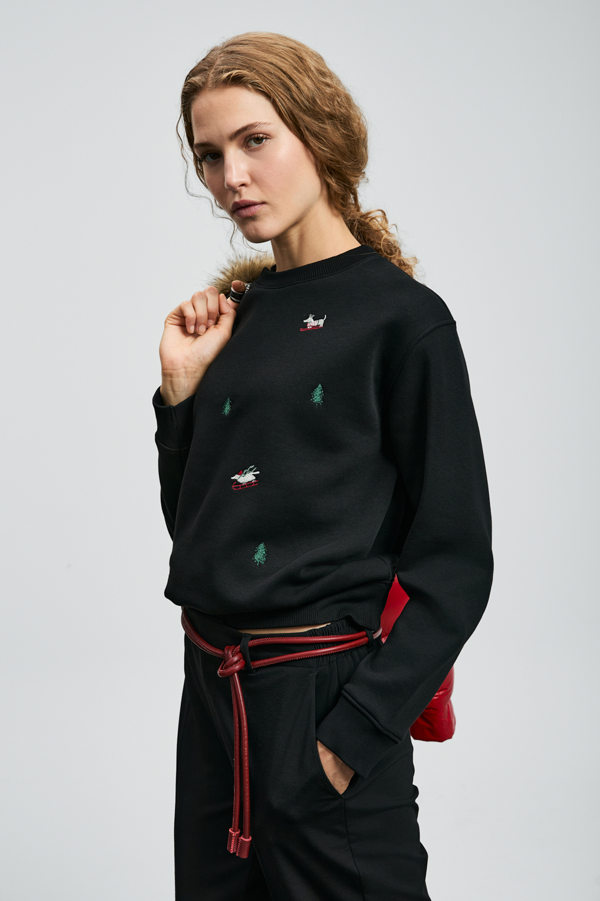 Merry Damen-Strickpullover Schwarz - LUFIAN