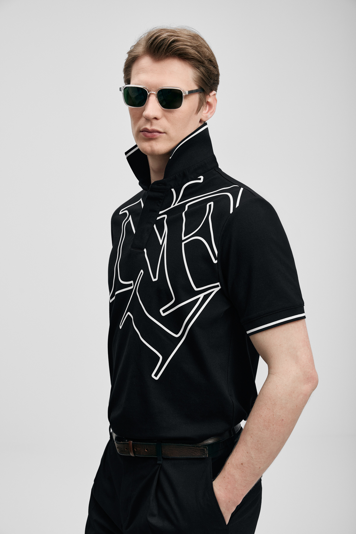 Parker Schickes Herren-Polo-T-Shirt Schwarz - LUFIAN
