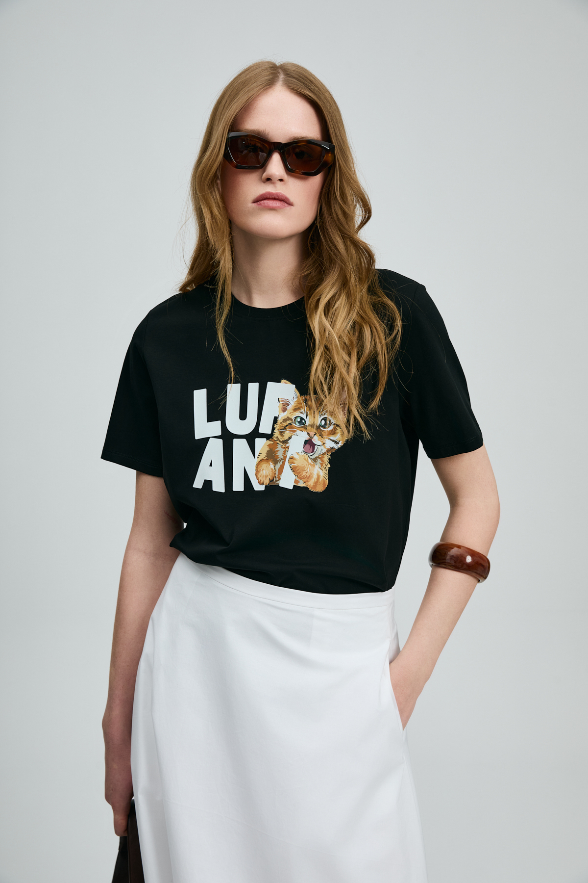 Petıt Damen-T-Shirt Schwarz - LUFIAN