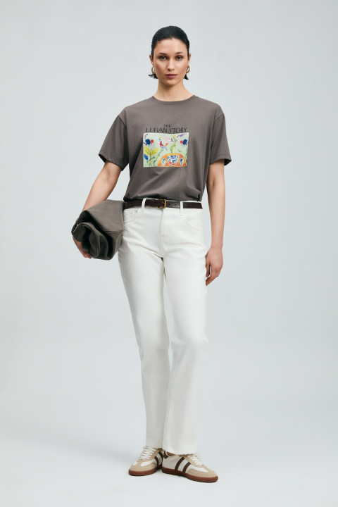 Poly Damen-T-Shirt Mink - LUFIAN
