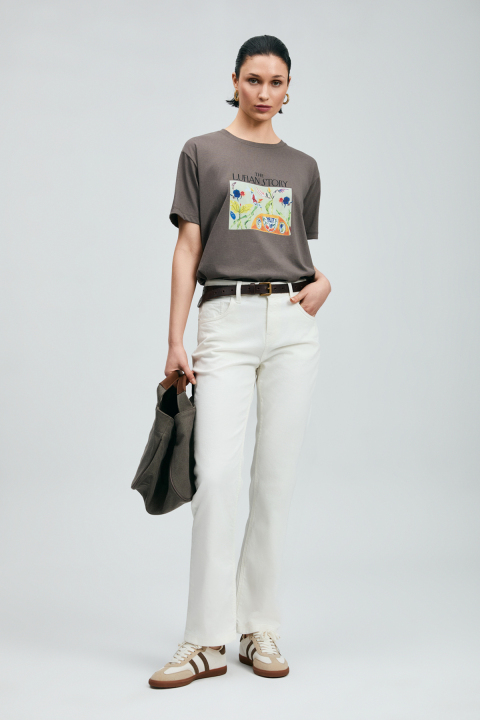 Poly Damen-T-Shirt Mink - LUFIAN