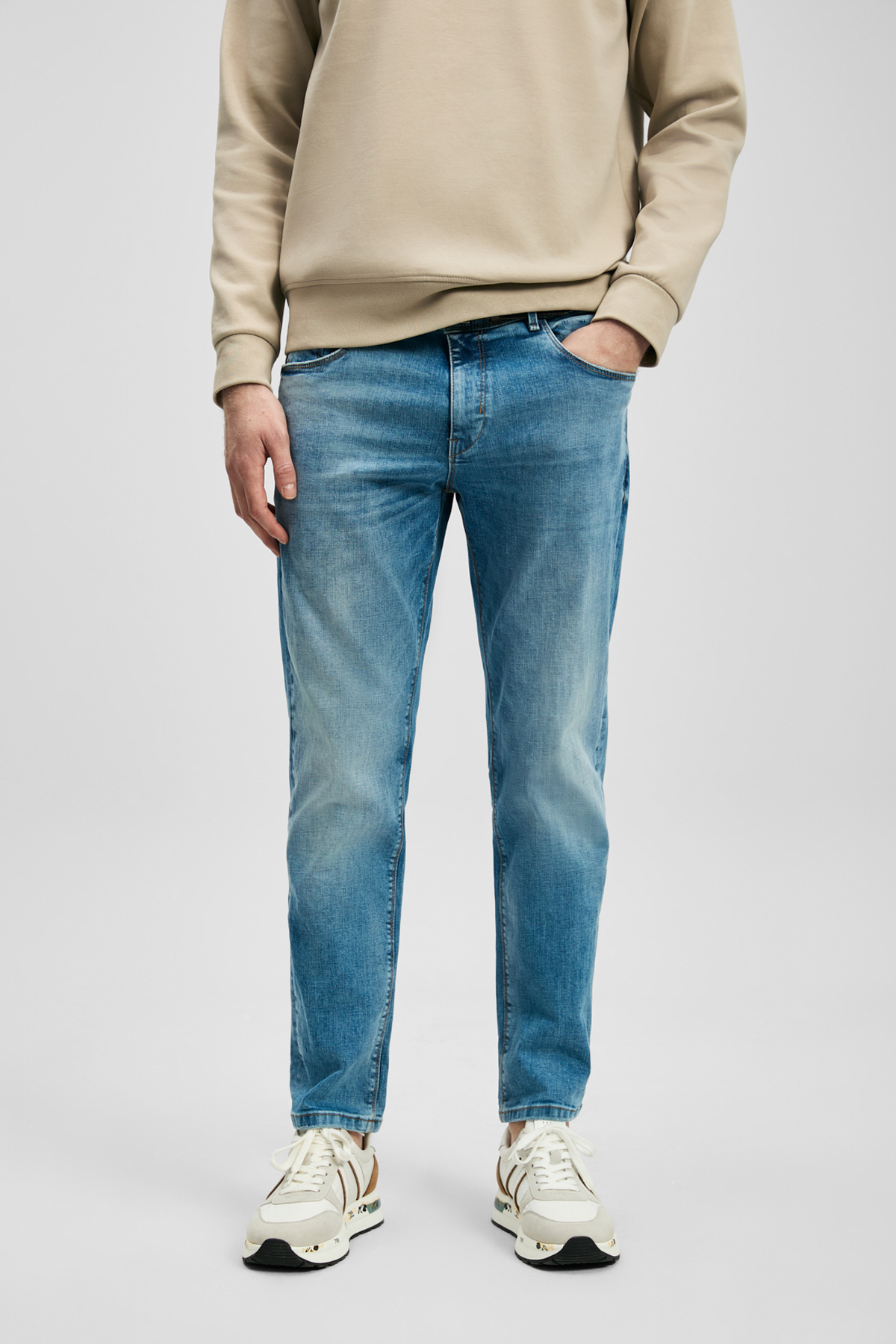 Derek Smart Jean Erkek Pantolon Slim Fit Açık Mavi - LUFIAN