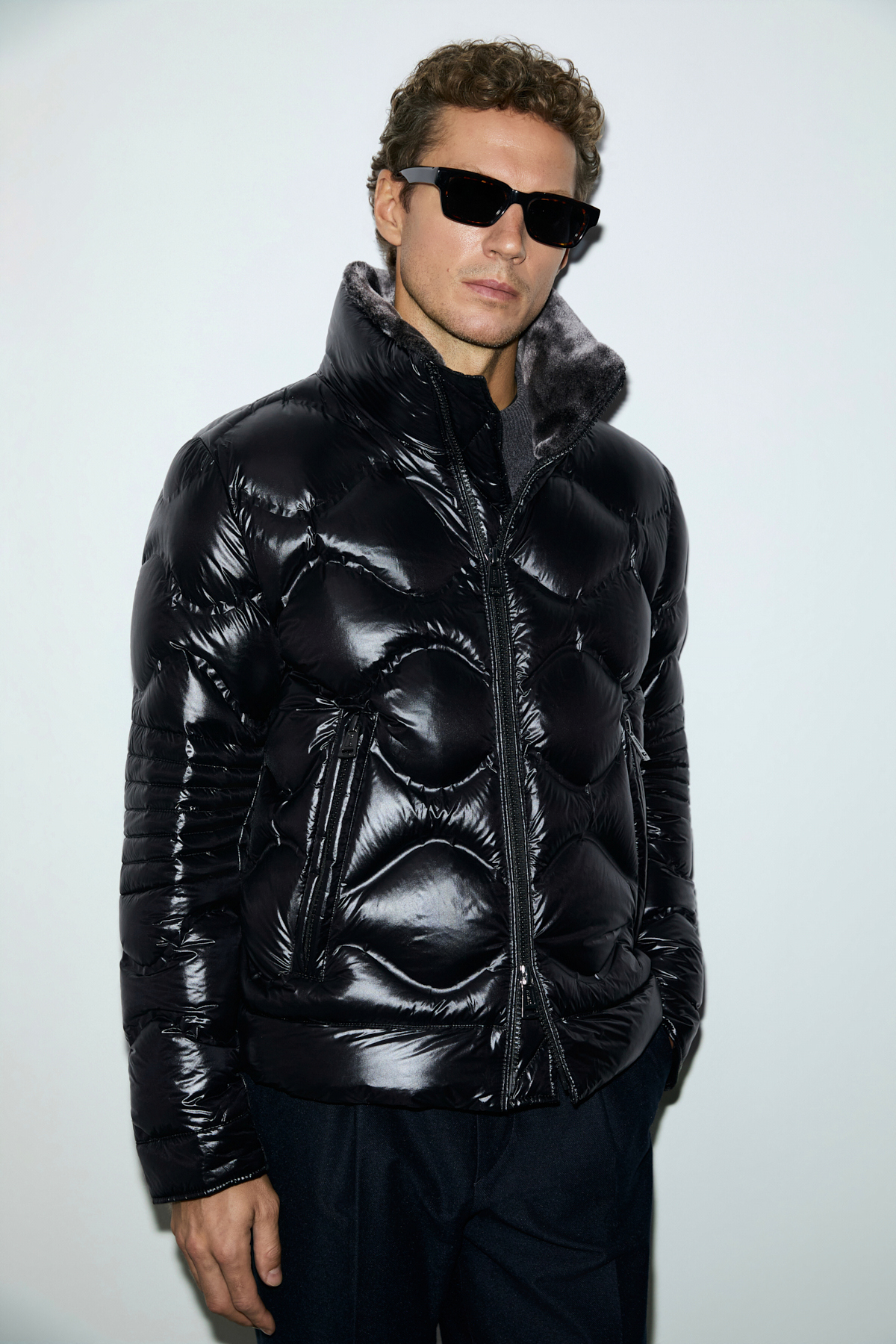Roy Goose Feather Male Coat Black - Lufian