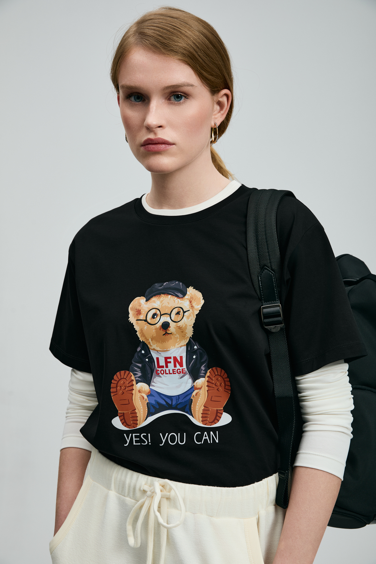 Ruby Damen-T-Shirt Schwarz - LUFIAN