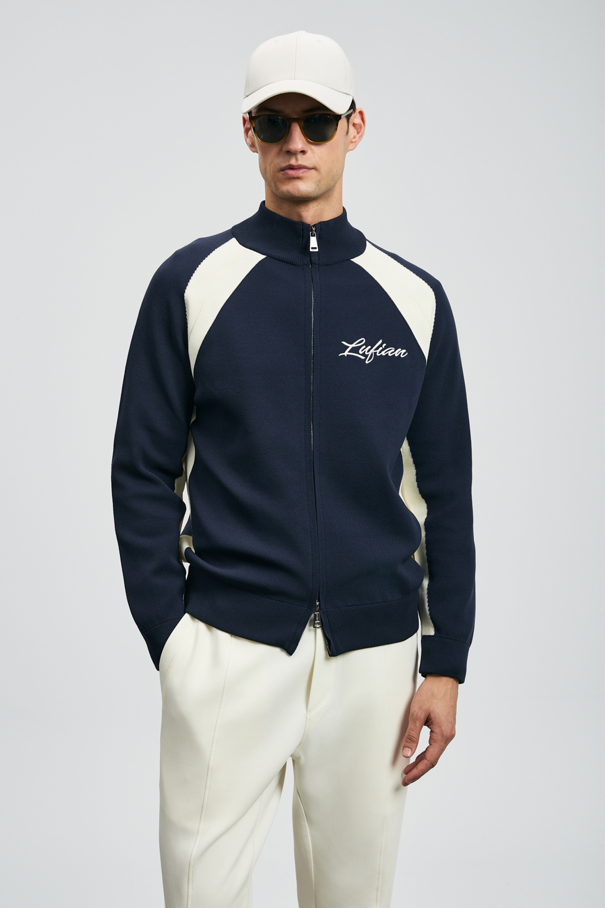 Shıne Herren-Cardigan Navy Blue - LUFIAN