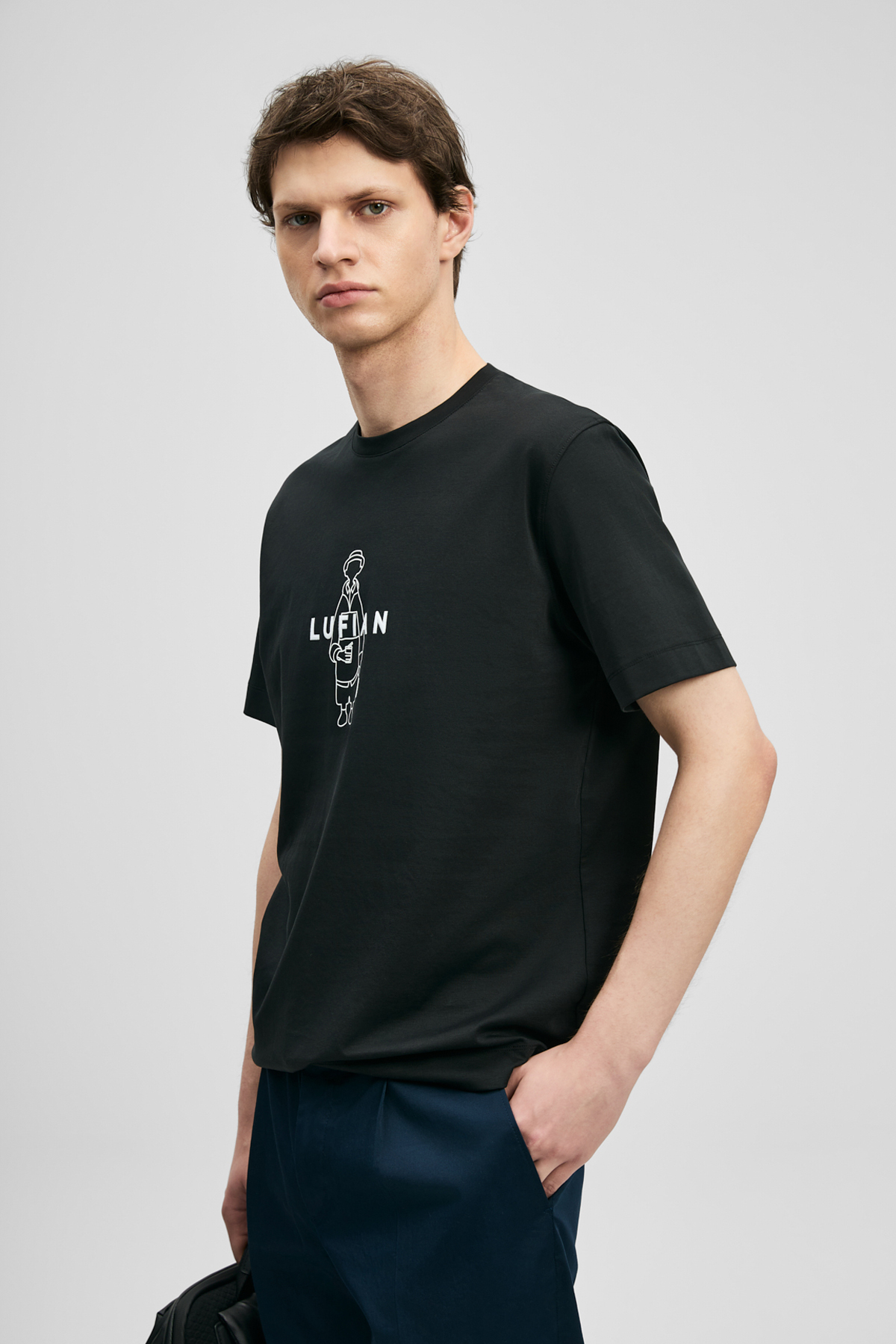 Sımbad Modernes Grafik-T-Shirt Schwarz - LUFIAN