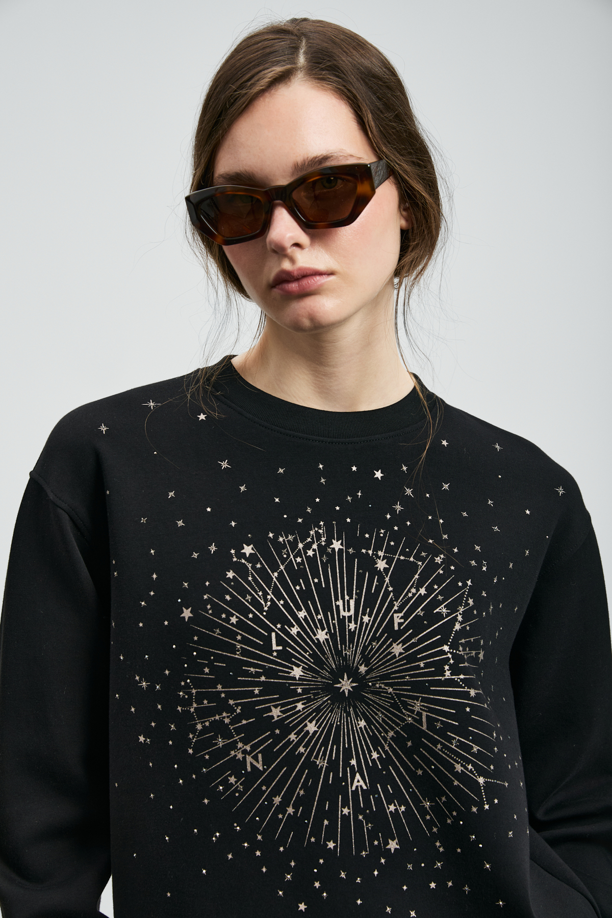 Star Damen-Strickpullover Schwarz - LUFIAN