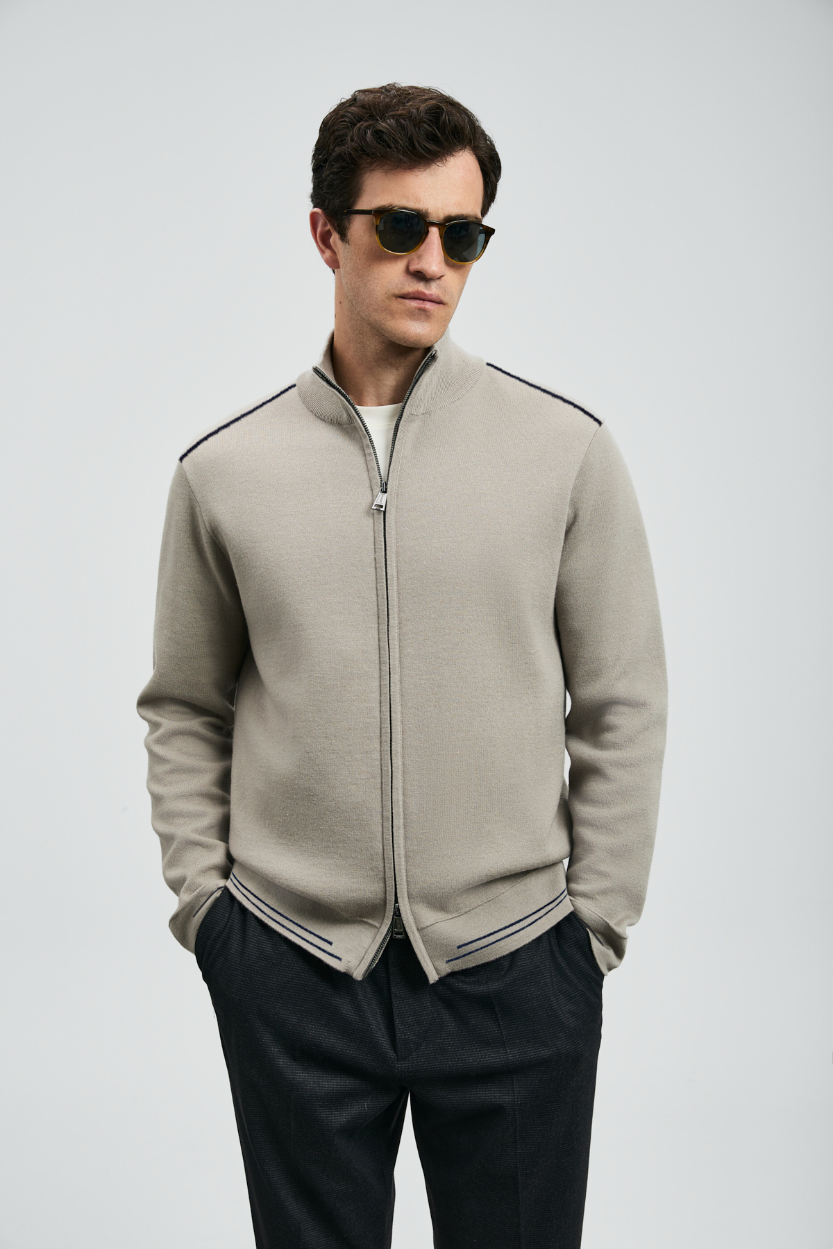 Troy Cardigan Beige für Männer - LUFIAN