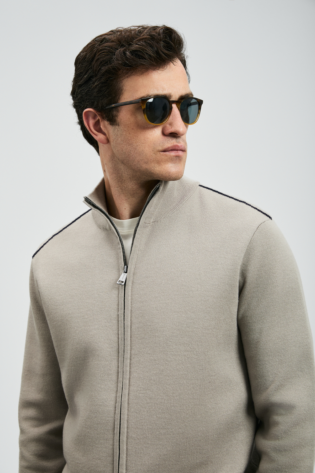 Troy Cardigan Beige für Männer - LUFIAN
