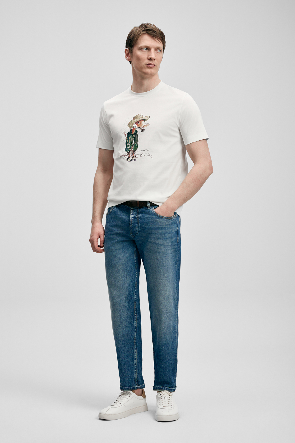 Duck Modern Grafik Tişört Kırık Beyaz - LUFIAN