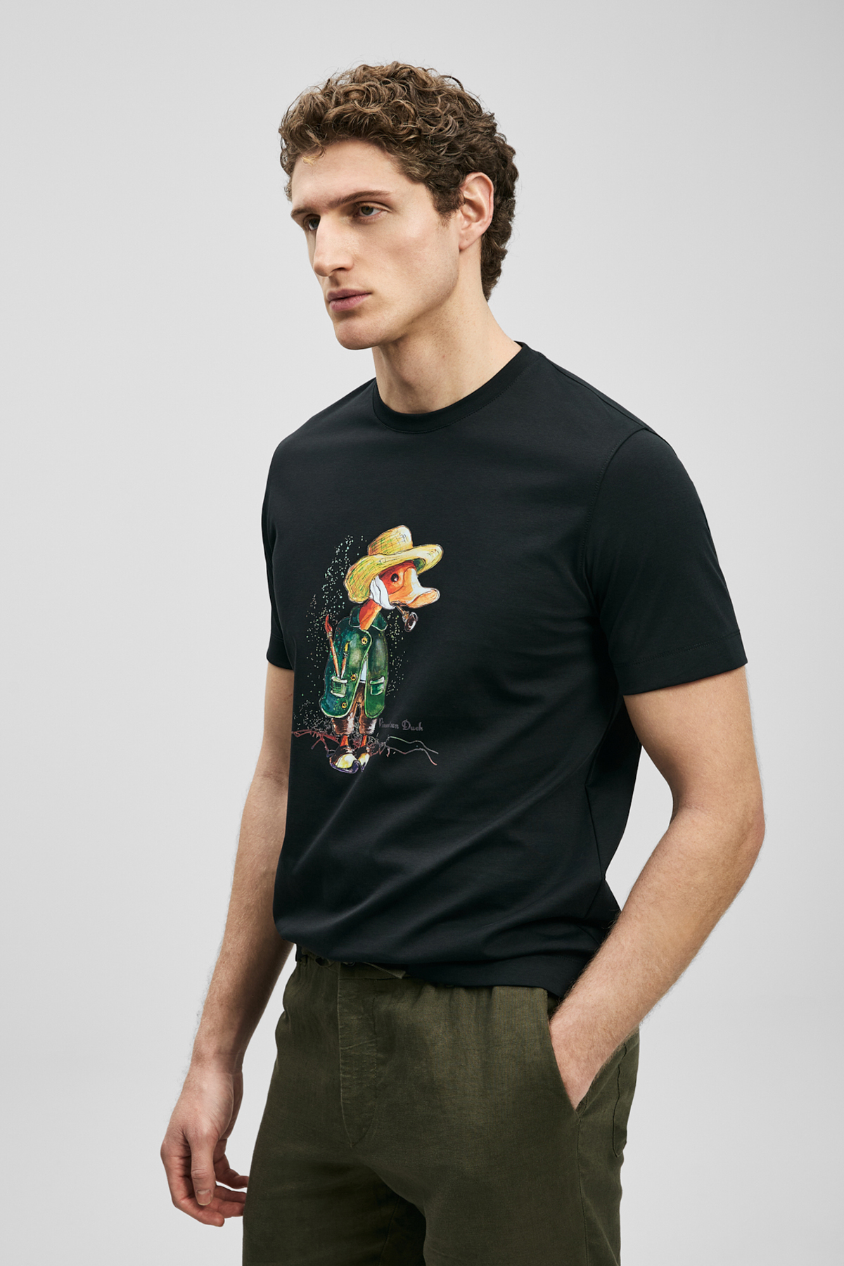 Duck Modern Grafik Tişört Siyah - LUFIAN