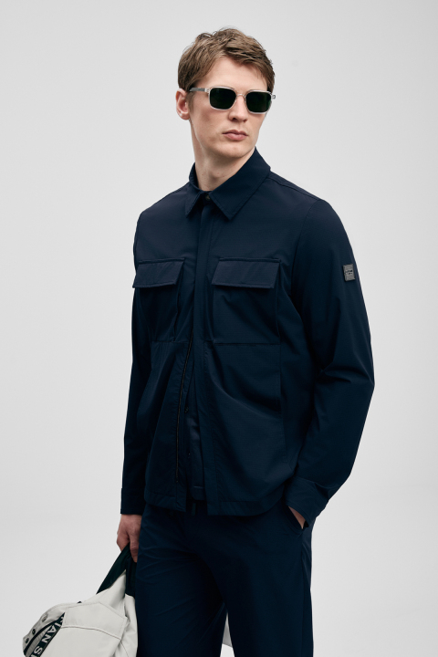 Beck Men's Shirt Jacket Navy Blue - LUFIAN