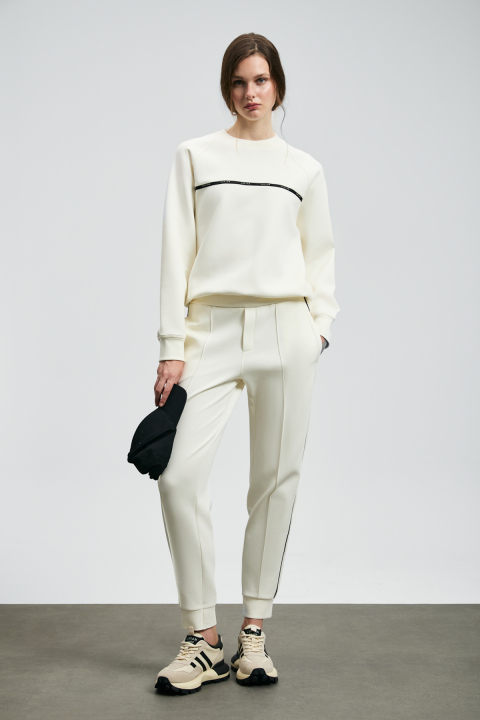 Cessıca Knitted Women's Sweatpants Off White - LUFIAN