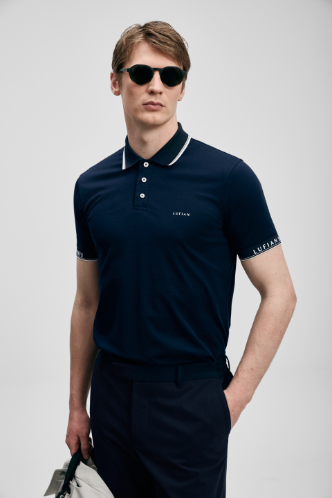 Hold Smart Men's Polo T-Shirt Navy Blue - LUFIAN