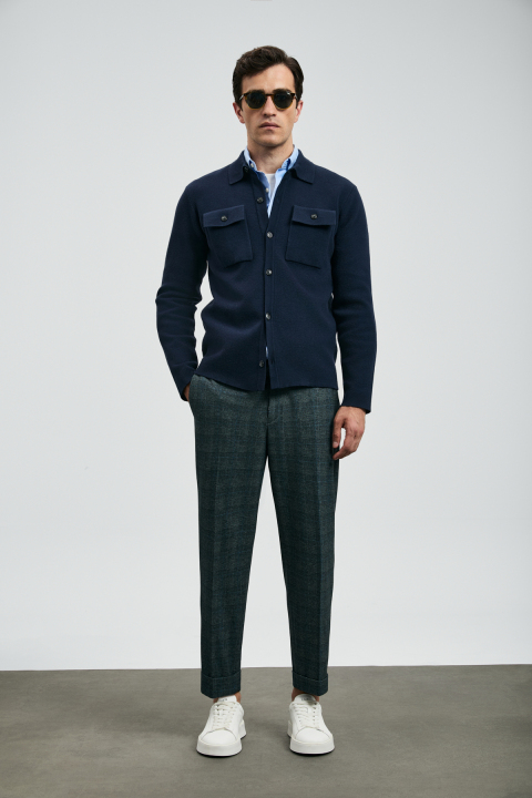 Igor Men's Cardigan Navy Blue - LUFIAN