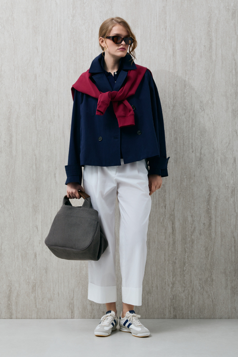 Kriton Women's Outerwear Navy Blue - LUFIAN