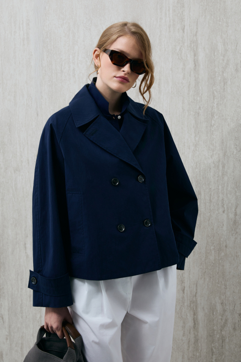Kriton Women's Outerwear Navy Blue - LUFIAN