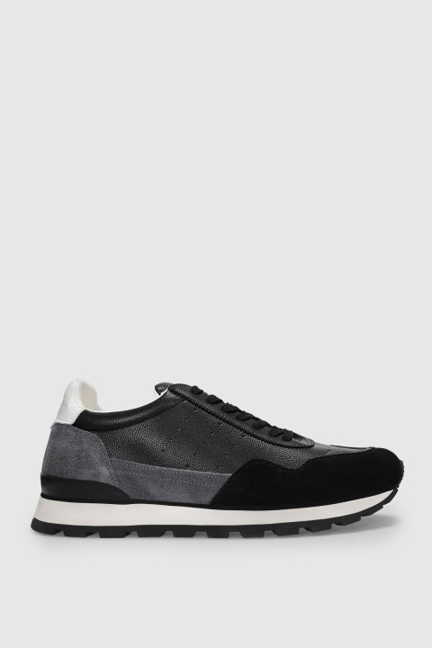 Leo Men's Sneaker Shoes Black - LUFIAN