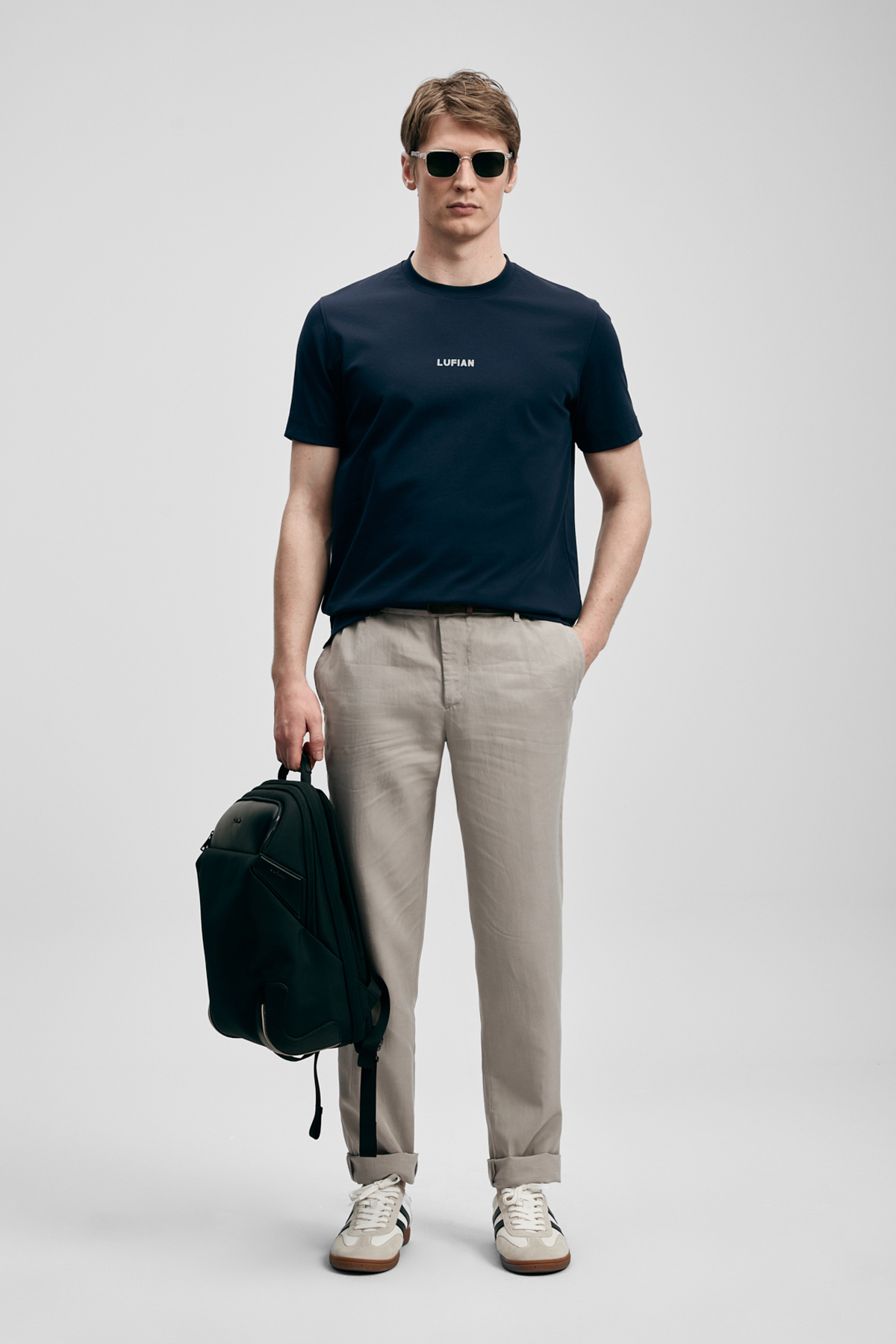 Marcus Modern Graphic T-Shirt Navy Blue - LUFIAN
