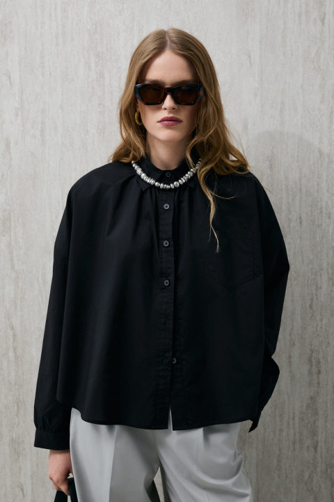 Pamela Women's Shirt Black - LUFIAN
