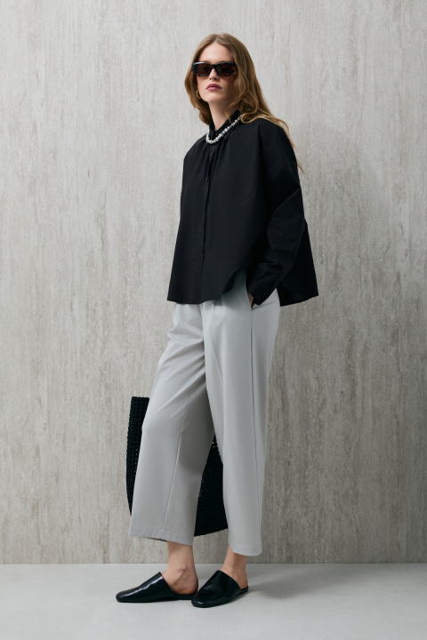 Pamela Women's Shirt Black - LUFIAN