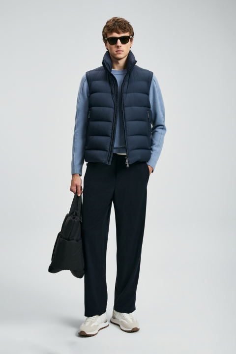 Peter Goose Down Men's Vest Navy Blue - LUFIAN